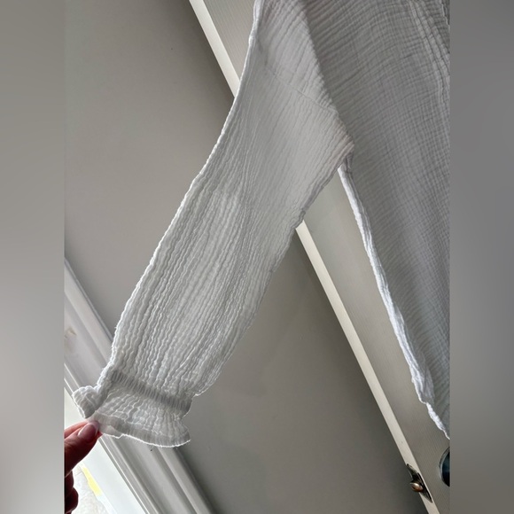 Shannon Passero cotton long sleeve white gauze shirt size small - Picture 2 of 11